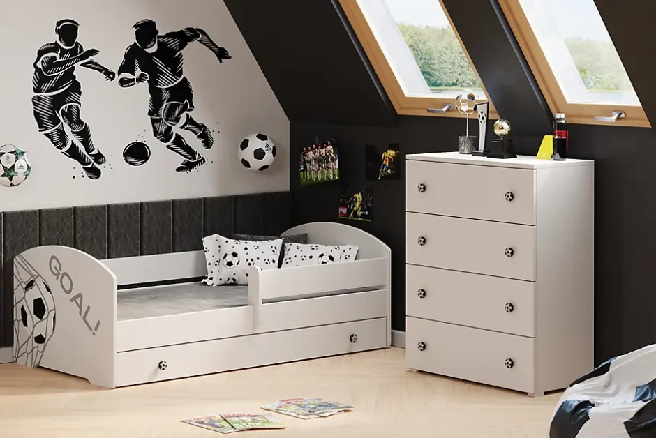 Kobi Lit d'enfant LUK avec tiroir et tringle 140x70 GOL Hot