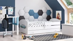 Kobi Lit d'enfant LUK avec tiroir et tringle 160x80 Police