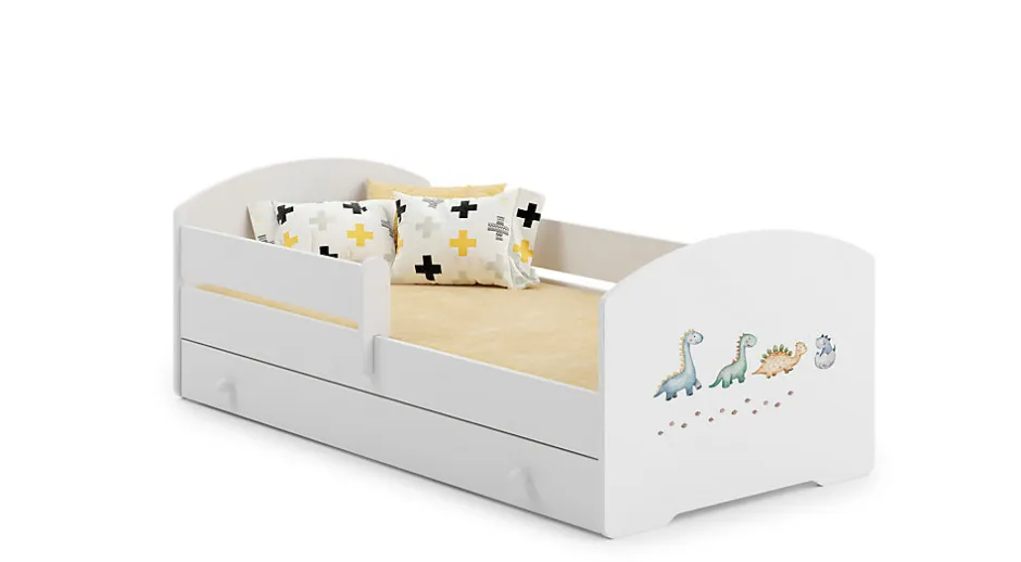 Kobi Lit d'enfant LUK avec tiroir et tringle 160x80 Dinosaures