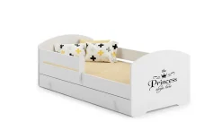 Kobi Lit d'enfant LUK avec tiroir et barreau 160x80 Princesse Discount