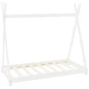 Enfant Ml-Design Lit d'enfant Tipi 70x140 cm blanc simple en bois de pin sommier à lattes style indien