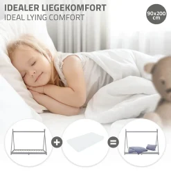 Enfant Ml-Design Lit d'enfant Tipi 90x200 cm gris clair simple en bois de pin sommier à lattes style indien