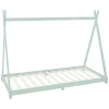 Enfant Ml-Design Lit d'enfant Tipi 90x200cm menthe simple en bois de pin avec sommier à lattes style indien