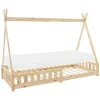 Enfant Ml-Design Lit d'enfant Tipi 90x200 cm naturel cadre en bois de pin style indien avec matelas H:10 cm