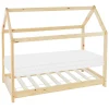 Enfant Ml-Design Lit d'enfant 80x160 cm naturel en bois de pin massif style maison avec sommier et matelas