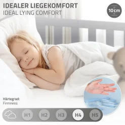 Ml-Design Lit d'enfant 80x160 cm gris clair bois de pin massif style maison avec sommier et matelas Hot
