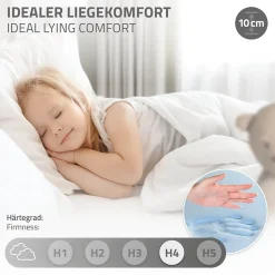 Ml-Design Lit d'enfant 70x140 cm blanc en bois de pin massif style maison avec sommier et matelas Sale