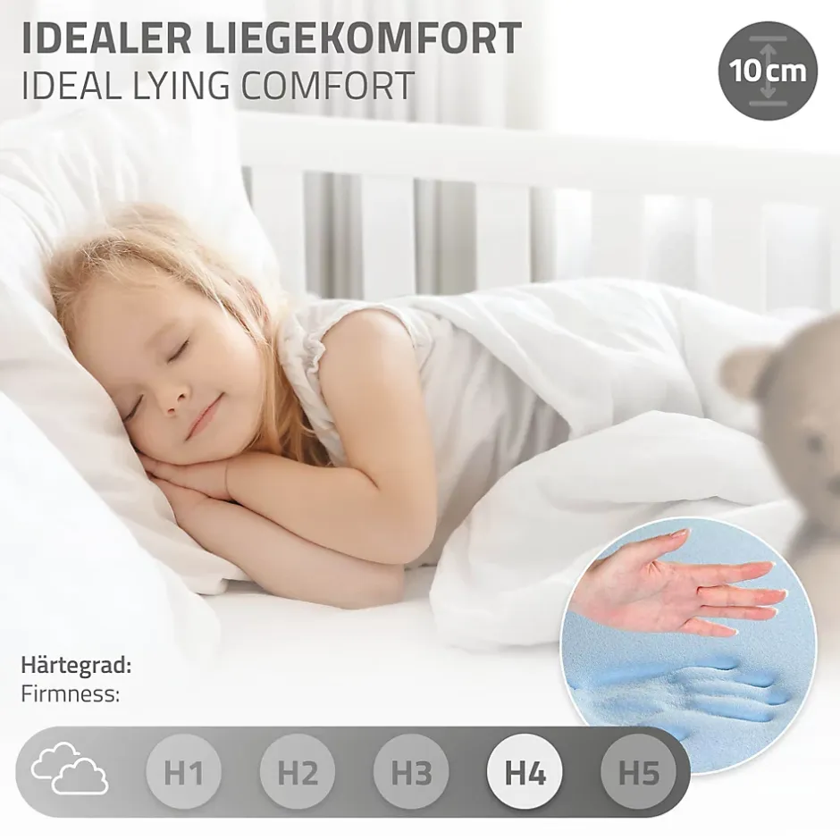 Ml-Design Lit d'enfant 80x160 cm naturel bois de pin massif style maison avec matelas et protection Best