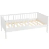 Ml-Design Lit d'enfant 70x140 cm simple blanc en bois de pin avec sommier à lattes sans matelas