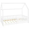 Enfant Ml-Design Lit d'enfant 160x80 cm blanc en bois de pin avec toit et sommier protection contre chutes
