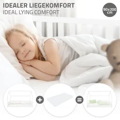 Ml-Design Lit d'enfant 90x200 cm blanc en bois de pin avec toit et sommier protection contre chutes