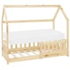 Enfant Ml-Design Lit d'enfant 70x140 cm naturel en bois de pin massif style maison avec sommier et matelas