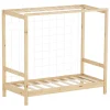 Ml-Design Lit d'enfant 70x140 cm naturel beige bois de pin avec but de football et sommier à lattes