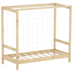 Ml-Design Lit d'enfant 70x140 cm naturel beige bois de pin avec but de football et sommier à lattes