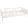 Ml-Design Lit d'enfant 80x160 cm simple blanc en bois de pin avec sommier à lattes sans matelas