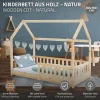 Ml-Design Lit d'enfant 160x80cm naturel en bois de pin avec toit et sommier protection contre chutes Discount