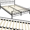 Tectake Lit design moderne en acier avec sommier 140 x 200 cm noir Best