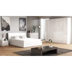 Meublorama Lit Design VERONA. Couchage 160x200. Lit 2 places pour chambre à coucher Online
