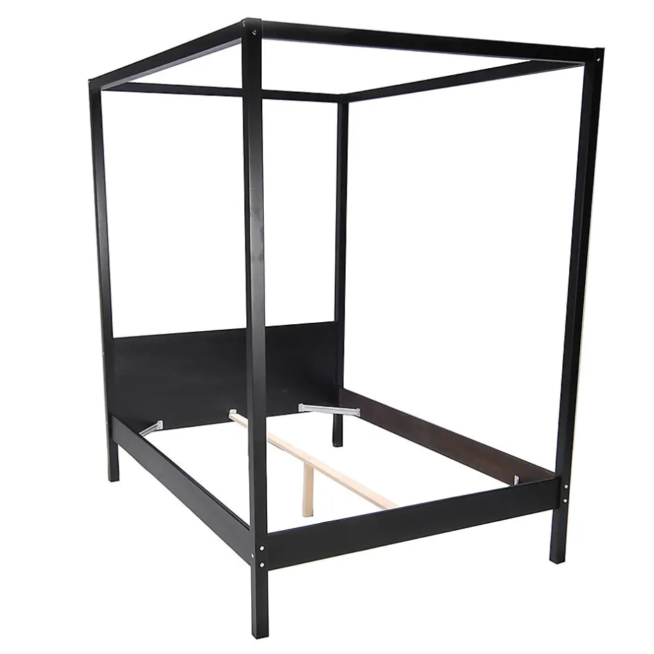 Weber Industries Lit double à baldaquin ROMANCE 140x190 / Noir
