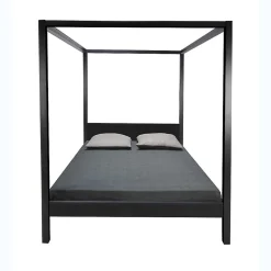 Weber Industries Lit double à baldaquin ROMANCE 140x190 / Noir