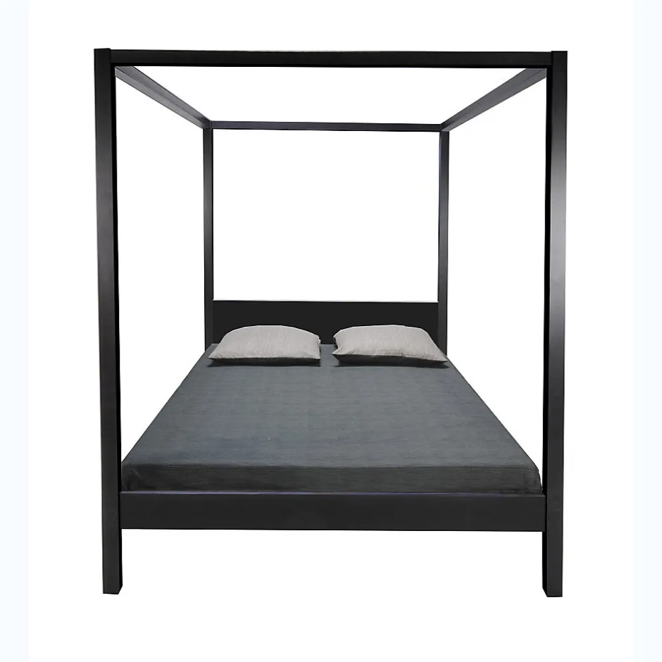Weber Industries Lit double à baldaquin ROMANCE 140x190 / Noir