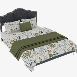 Okwish Lit Double Ado 140x200 cm - Lit Capitonné Bas Moderne et Confortable, Sans Vérin, Sans Matelas, Tissu Gris