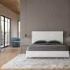 Ityhome Lit double avec rangement, double relevable, 160x200 cm, frêne blanc, New Egos Online