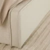 Idimex Lit double BELARTI 140 x 190 cm rembourré, revêtement en tissu - Blanc crème