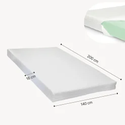 [En.Casa] Lit double capitonné Tröstiar avec éclairage LED et matelas 140 x 200 cm anthracite en.casa Clearance