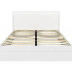 IDMarket Lit double CHARLIE 140 x 190 cm avec sommier et LED intégrées blanc