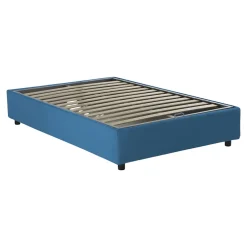 Talamo Italia Lit double Dbamb, Lit coffre avec revêtement en tissu, Ouverture frontale, avec matelas 120x190 cm inclus, Bleu Clearance