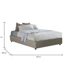 Talamo Italia Lit double Dgytkj, lit coffre avec revêtement en similcuir, ouverture frontale, adapté pour matelas 120x190 cm, gris tourterelle Hot