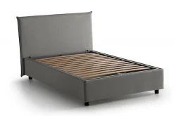 Talamo Italia Lit double Dpalear, Lit coffre avec revêtement en tissu, Ouverture frontale, avec matelas 120x200 cm inclus, Gris Sale