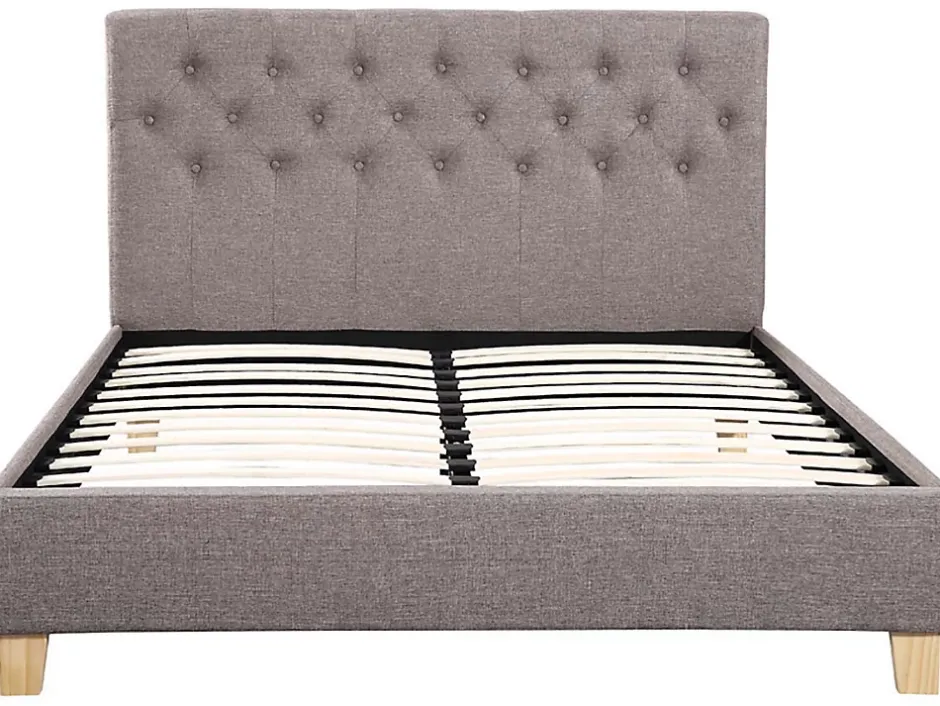 Habitat Et Jardin Lit double "Emmy" - 140 x 190 cm - Taupe Discount