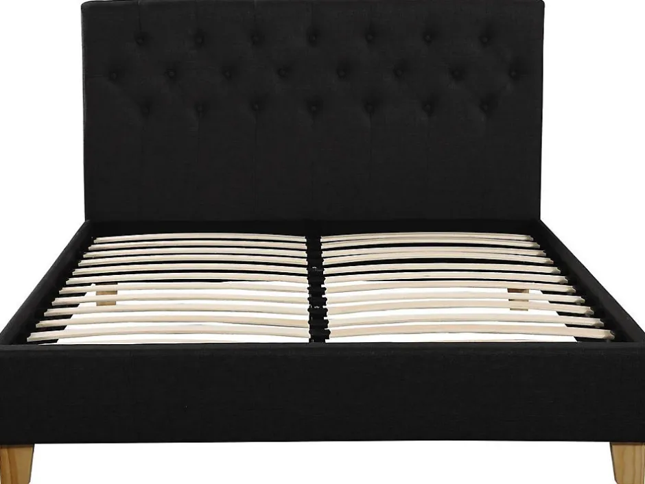 Habitat Et Jardin Lit double "Emmy" 140 x 190 cm Gris