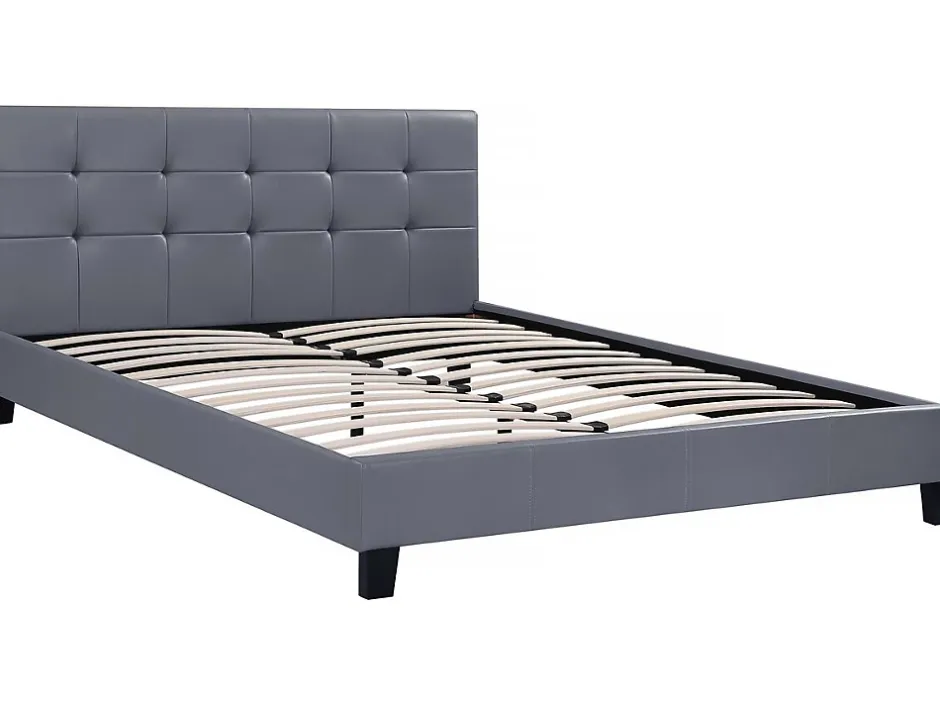 Habitat Et Jardin Lit double en pvc "Julia" - 140 x 190 cm - Gris Hot
