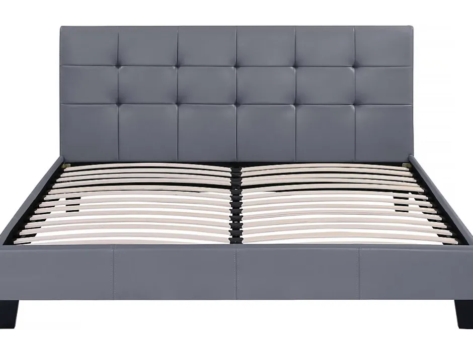 Habitat Et Jardin Lit double en pvc "Julia" - 140 x 190 cm - Gris Hot