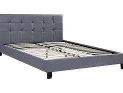 Habitat Et Jardin Lit double en pvc "Julia" - 160 x 200 - Gris clair