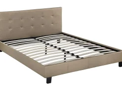 Habitat Et Jardin Lit double en pvc "Julia" - 160 x 200 - Taupe