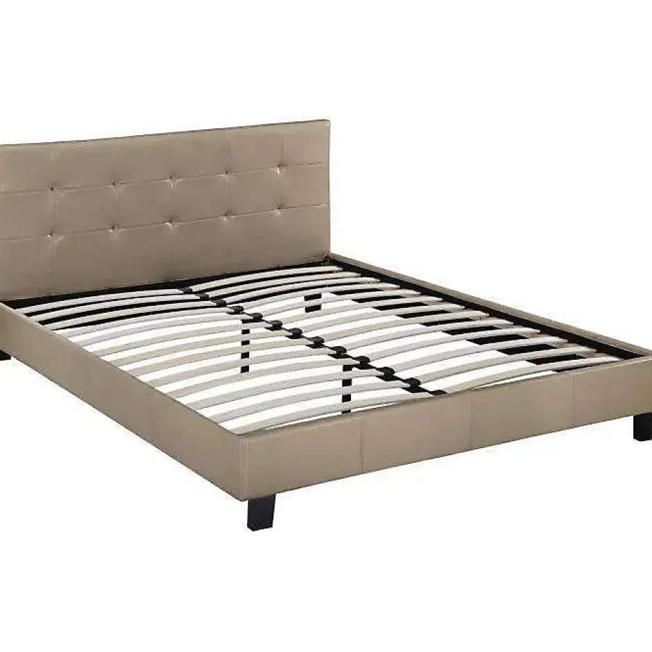 Habitat Et Jardin Lit double en pvc "Julia" - 160 x 200 - Taupe
