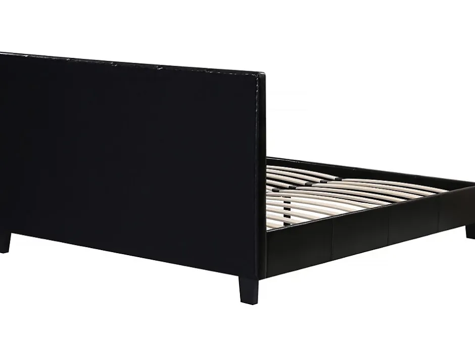 Habitat Et Jardin Lit double en pvc "Julia" 140 x 190 cm Noir Discount
