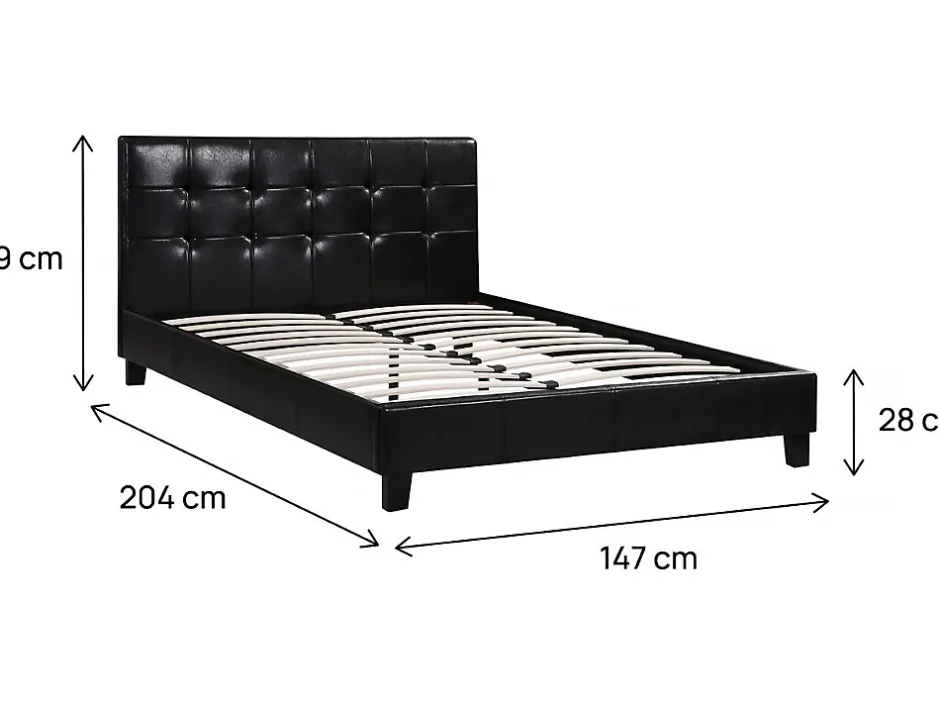 Habitat Et Jardin Lit double en pvc "Julia" 140 x 190 cm Noir Discount