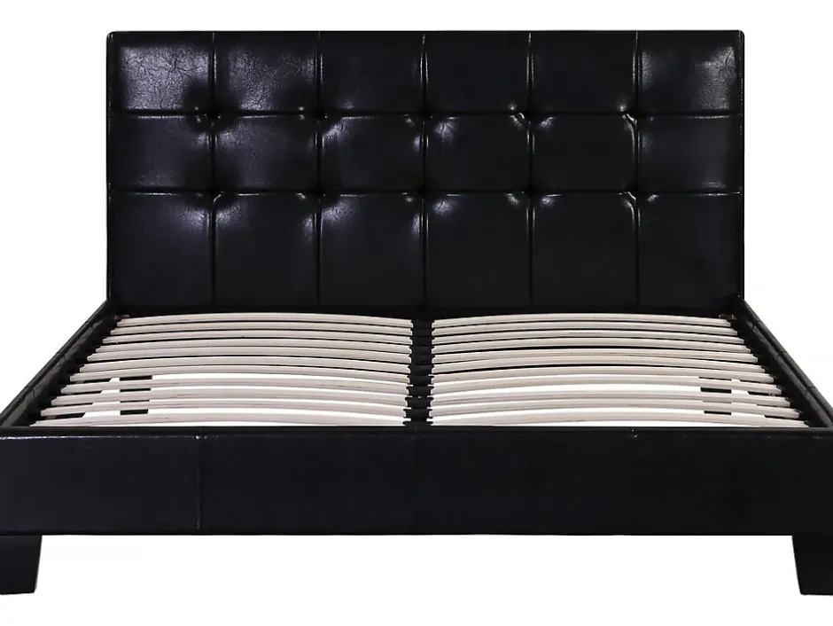 Habitat Et Jardin Lit double en pvc "Julia" 140 x 190 cm Noir Discount