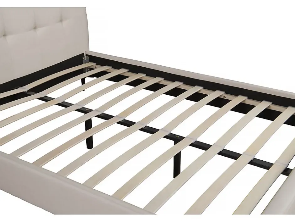 Palozi Home Lit double en tissu capitonné " Aspen" 160 x 200 cm Beige Best