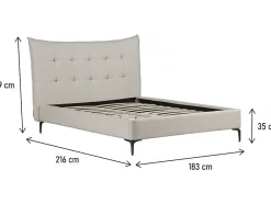 Palozi Home Lit double en tissu capitonné