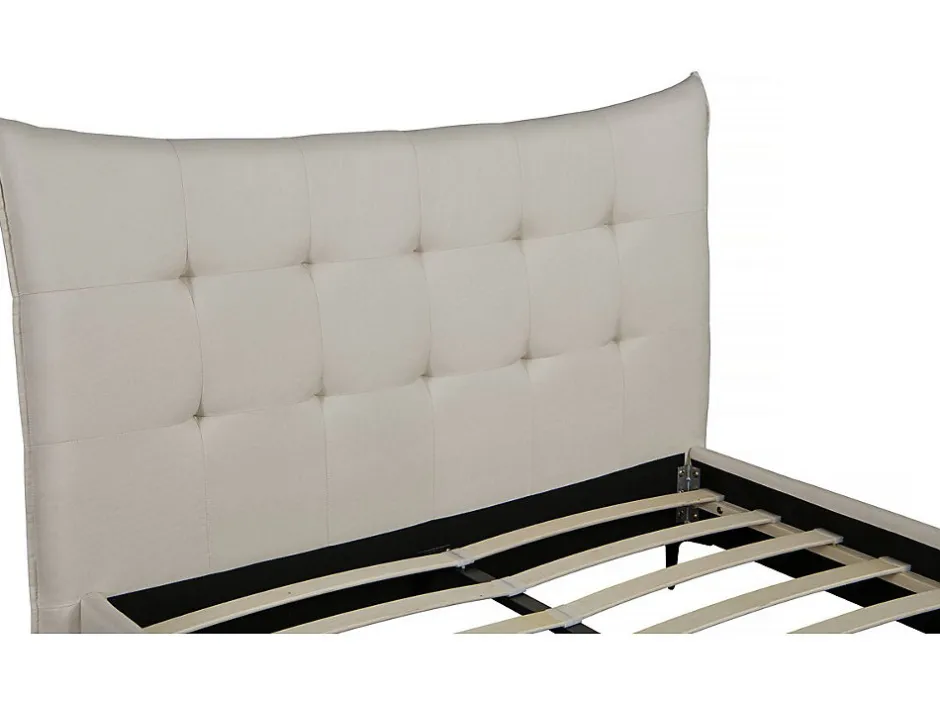 Palozi Home Lit double en tissu capitonné " Aspen" 140 x 190 cm Beige