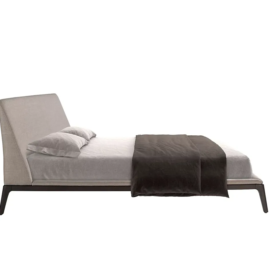 Angel Cerda Lit double en tissu gris moderne avec tête de lit originale Best