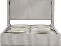 Palozi Home Lit double en velours côtelé avec coffre et lampe intégré "Cortina" 160 x 200 cm Beige Sale