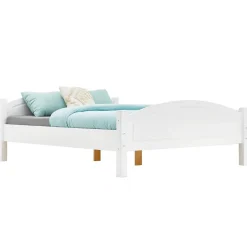 Idimex Lit double FLIMS, 140 x 190 cm en pin massif lasuré blanc Outlet