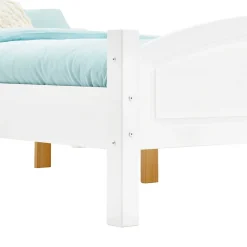 Idimex Lit double FLIMS, 140 x 190 cm en pin massif lasuré blanc Outlet